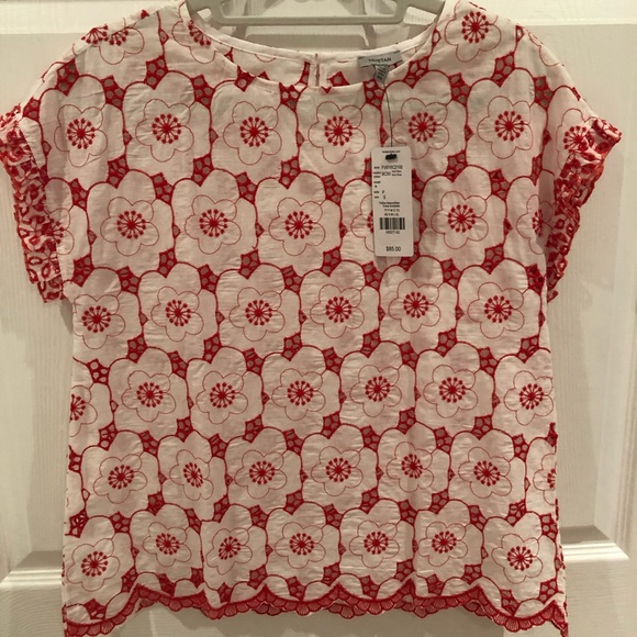 Red and White Floral Shirt. Size S - Picture 1 of 4